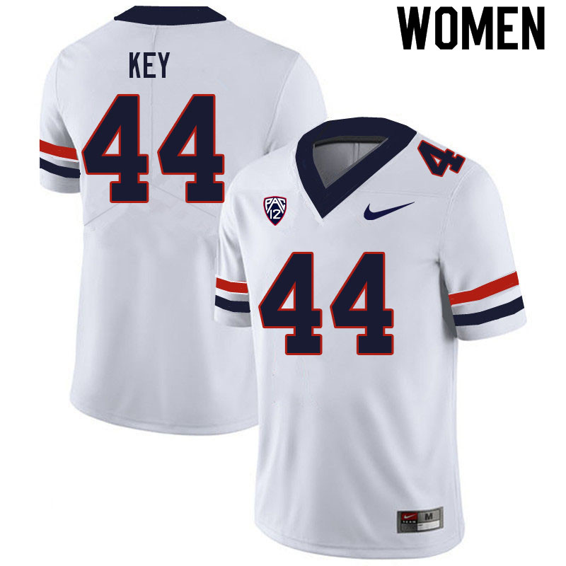 Women #44 Shontrail Key Arizona Wildcats College Football Jerseys Sale-White - Click Image to Close